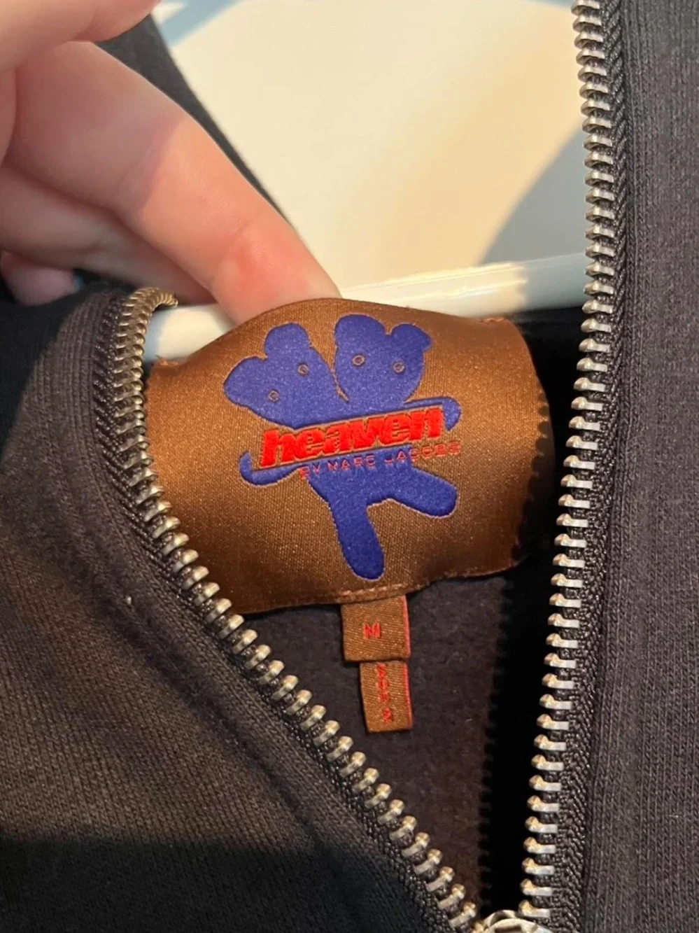 HEAVEN BY MARC JACOBS black quarter zip bunnie hoodie. - Picture 3 of 4